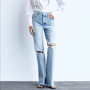 Zara wide leg hi rise jeans